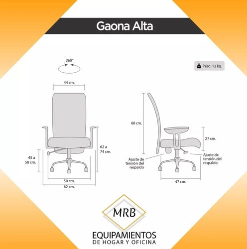 Ergonomic High Back Red Mesh Office Chair Gaona by MRB 4