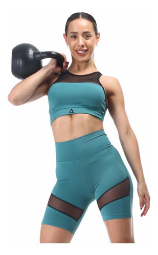 Ludmila Set: Top and Cycling Shorts Combo in Aerofit SW Tul Combination 38