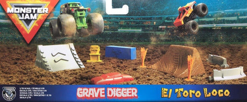 Monster Jam Toro Loco & Grave Digger Track + Ramps 58725 SRJ 2