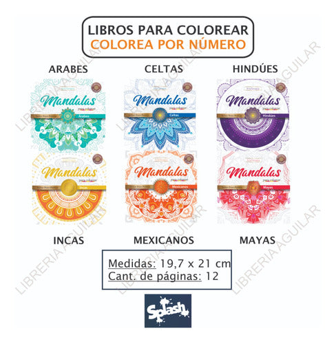 Splash Libro Para Colorear Mandalas Hindúes - Colección Culturas 3