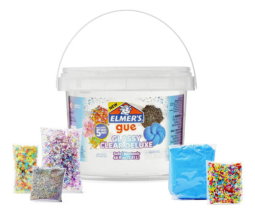 Elmer's Slime Kit 1.41 L 5 Toppings Glassy Clear Deluxe 0