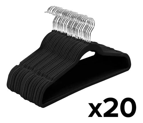 Febo Velvet Hangers for Adults - Pack of 20 in Black and Gray 1