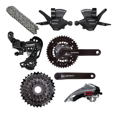 Shimano Grupo Transmisión Mtb Full Tourney 3x8 24v Cassette 0