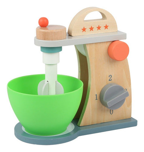 Generic Wooden Mixer with Accessories and Rolling Pin 1