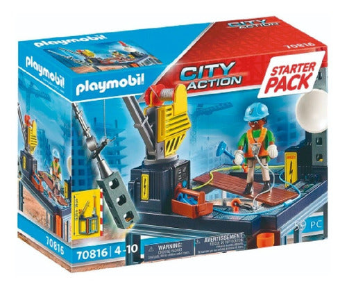 Playmobil Construction Starter Pack with Crane 70816 0