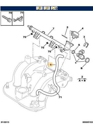 Manguera De Vacío Múltiple De Admisión Peugeot 406 1.8 Orig 6