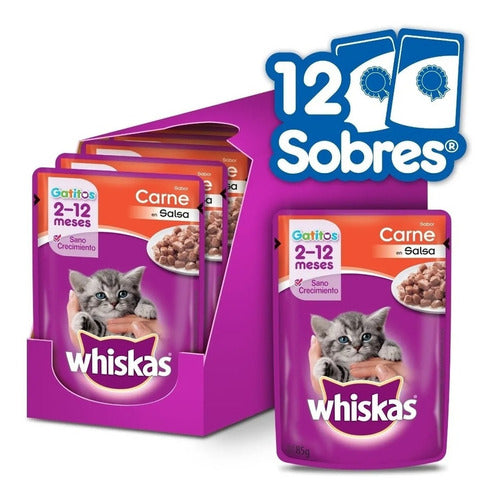 Whiskas Pouch Kittens Beef in Sauce 85g x 12 Units 0