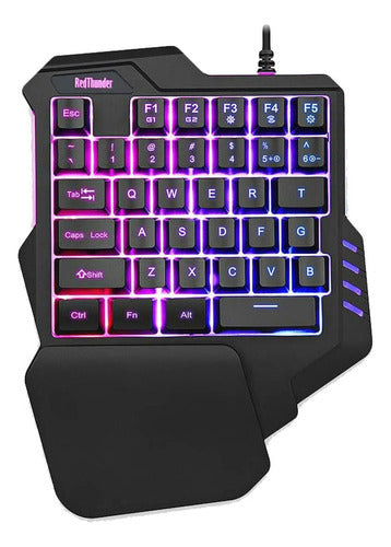 Redthunder Mini Gamer Keyboard Ergonomic One-Handed 35 Keys 0