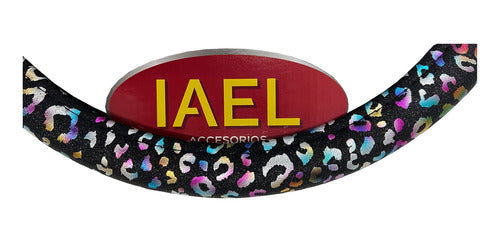 Iael Animal Print Black Multicolor Steering Wheel Cover 38cm Plush 1