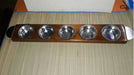 Wooden Laquered Support with 5 Stainless Steel Pans 1