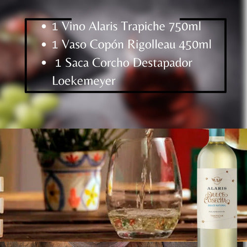 Vino Alaris + Copón Rigolleau + Saca Corchos Loekemeyer #2 1