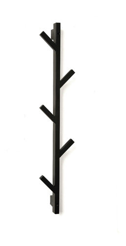 Oak Vertical Wall Coat Rack - Unique Design 4