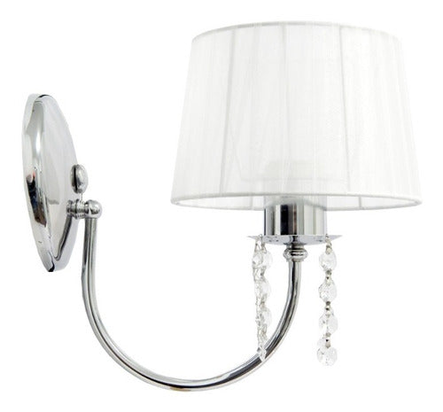 Gioluce Vintage Fabric Shade Chrome Wall Lamp 6