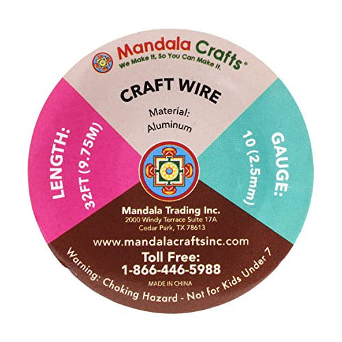 Mandala Crafts Aluminum Artistic Wire Gauge 10/2.5mm X 9.7m 1u 2