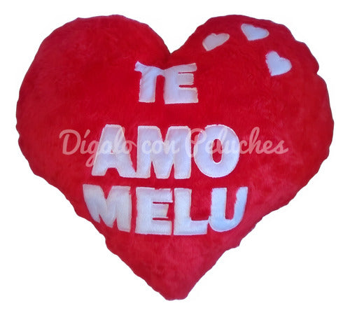 Personalized Plush Heart Cushion I Love You with Name 0