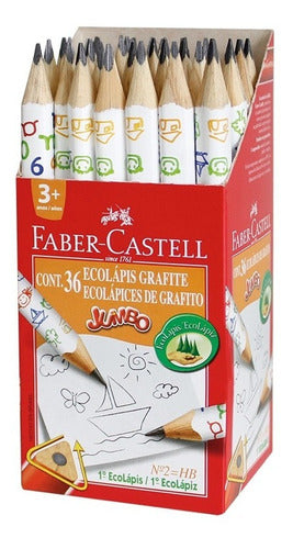 Faber-Castell Jumbo Thick Black Pencil for Kids Fantía X 10 Units 0
