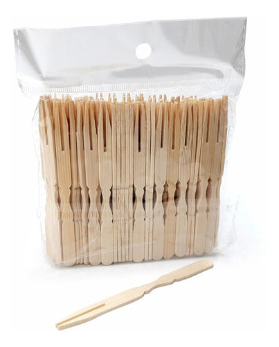 Eco-Friendly Bamboo Forks Pack of 100 - D+M Bazar 0