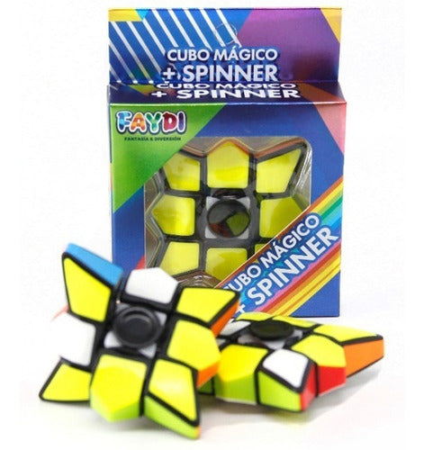 Faydi Cubo Magico Spinner 3x3 Rubik 2 En 1 Forma Estrella Retiro 1