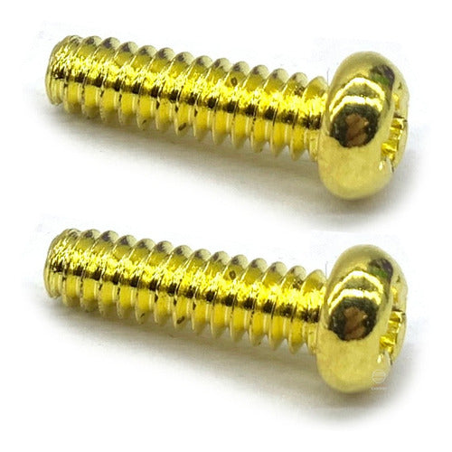 2 Parafuso Dourado Aço Chave Seletora Guitarra 3,5x6,3x12 Mm 0