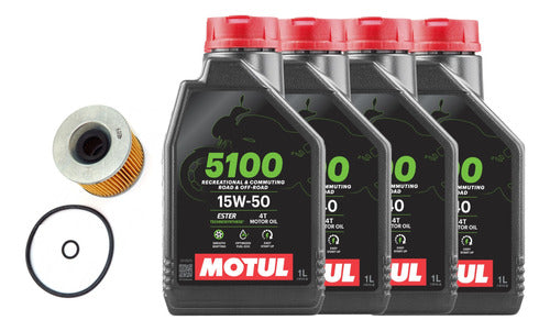 Kit Cambio Filtro Aceite Motul Honda Cb 750 900 650 Moto Sur 0