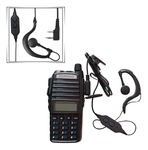 Kit 2 Fone Microfone Ptt Dulpo Para Walkie Talkie Uv-82 Ht 6