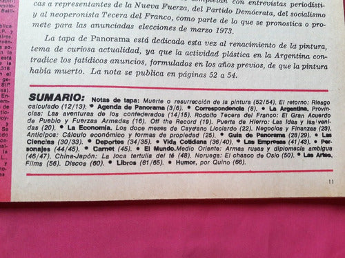 Revista Panorama Nº 284 Año 1972 Peron Pueblo Fuerzas Armada 1