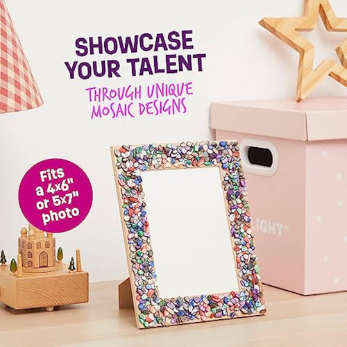 DanDarci Mosaic Photo Frame Kit for Kids - Art and Craft Kits 3