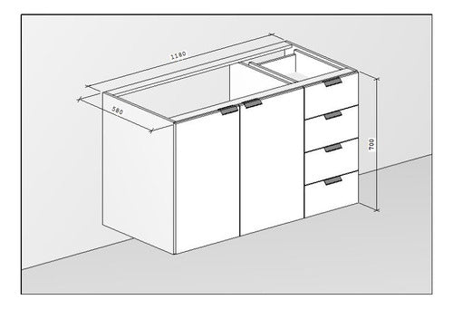 Projeto Gabinete Cozinha Completo Padrão + Plano De Corte 1