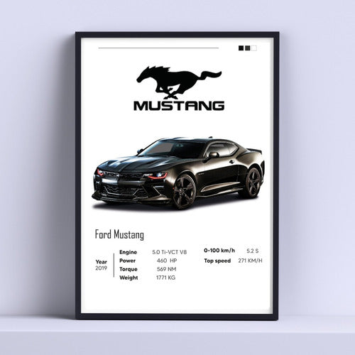 Ford Mustang Sports Car Painting 30x40cm Framed Ready to Hang 0