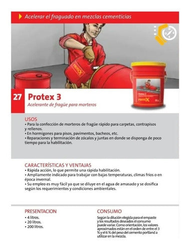 Protex Rapid 30 Acelerante De Fragüe No Corroe Metales 25kg 1