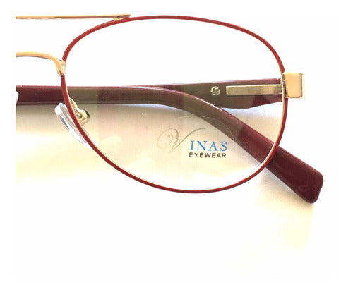 Vinas Eyewear Double Bridge Flexible Temples Small Metal Frame 2