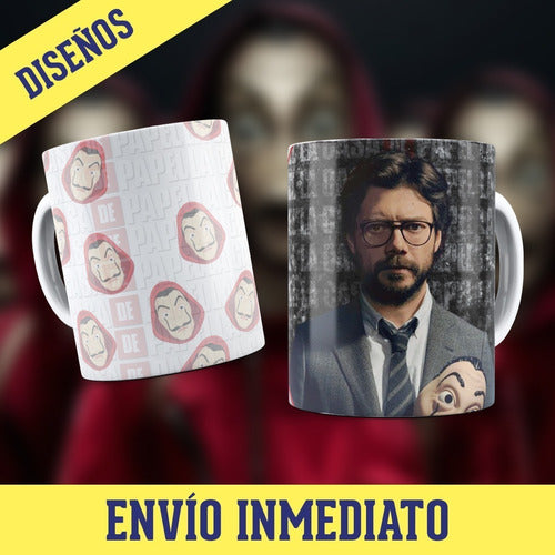 Kit Diseños Plantillas Tazas La Casa De Papel Sublimación M2 1