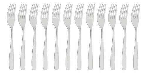 12 Tramontina Cosmos Stainless Steel Dessert Forks by Samihome 0