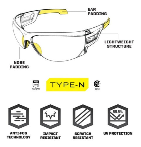 Mechanix Clear/Clear Type-N Safety Glasses 1