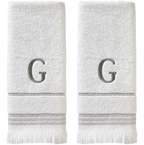 SKL Home Casual Monogram Hand Towel Set, G, 16x26 0