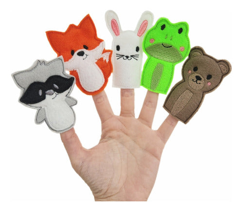 Grow Up Finger Puppets Set of 5 Forest Animals + Gift Bag 0