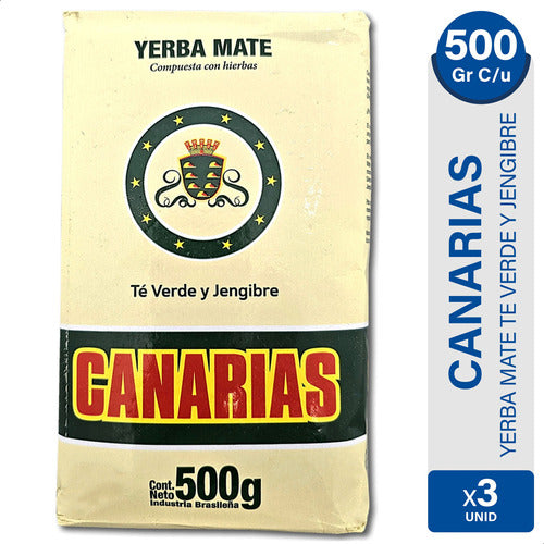 Yerba Mate Canarias Te Verde Y Jengibre Pack X3 0