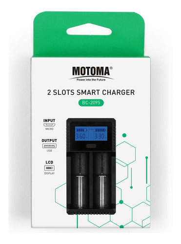 Motoma Combo Kit Cargador USB + Pila Motoma 18650 3000mAh 2