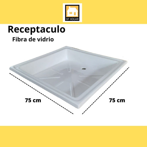 DF Hogar Receptaculo Plato Ducha Piso Box Baño 75x75 2