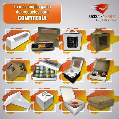 Cajas Para Desayunos Mediana Cookies Con Visor Pack X 10 6