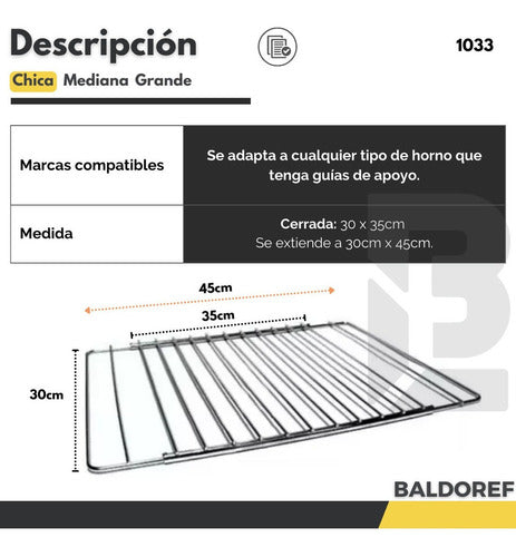 BALDOREF Rejilla Estante De Horno Extensible Todos Los Modelos 2