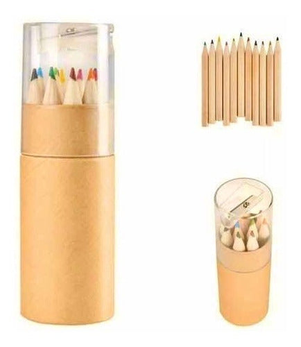 VIA AFRA 32 Set Pencil Tube 12 Colored Pencils with Eco-Friendly Sharpener 0