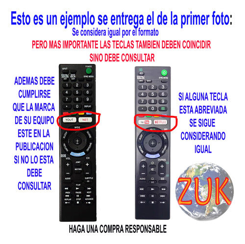 Compatible Sony DVD 299 Zuk Remote Control 3