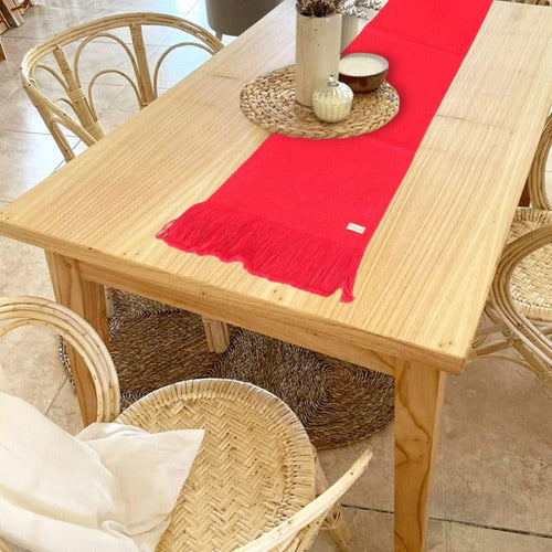 P & U Decorative Chenille Table Runner Solid Red 40x160 cm 1