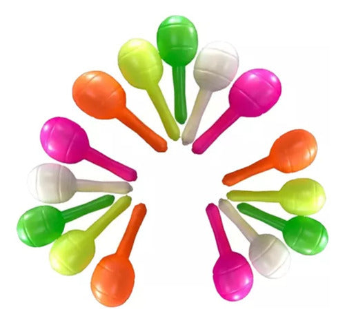 Centraled Fluorescent Plastic Maracas Carnival Carioca Pack of 10 0