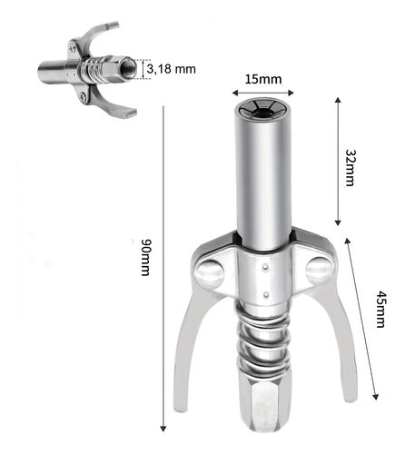 Acoplador De Graxa Com Bloqueio Pistola Para Engraxadeira 4