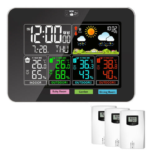 Estação Meteorológica Sem Fio Com 3 Sensores 0