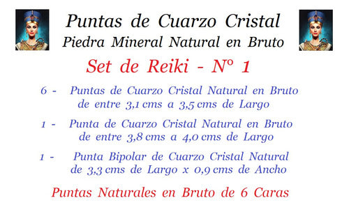 Reiki Set of 7 Quartz Crystal Points + Bipolar - No. 1 4