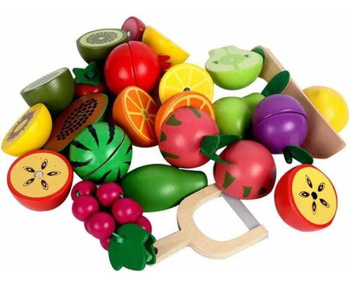 Juego Canasto De Madera Con Frutas Para Cortar Cadaques Kids 2