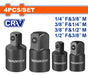 Wadfow Set of 4 Impact Socket Adapters WMS6404 -L N F 0